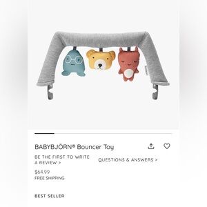 BABYBJÖRN Bouncer Toy Bar soft with Plush Animals BRAND NEW!!!!